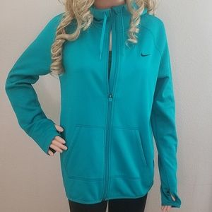 Women's Nike Small Dri-Fit Zip Up hoodie Teal